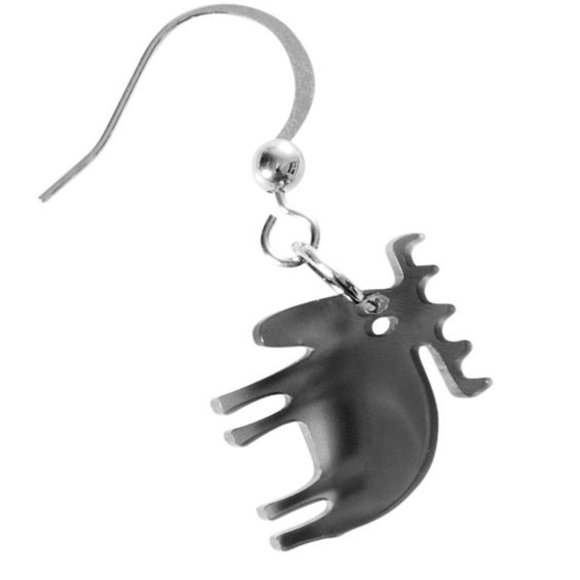 Scandinavian Moose Earrings Grey Acrylic Moose by MOZ Sweden NIB - Picture 2 of 5